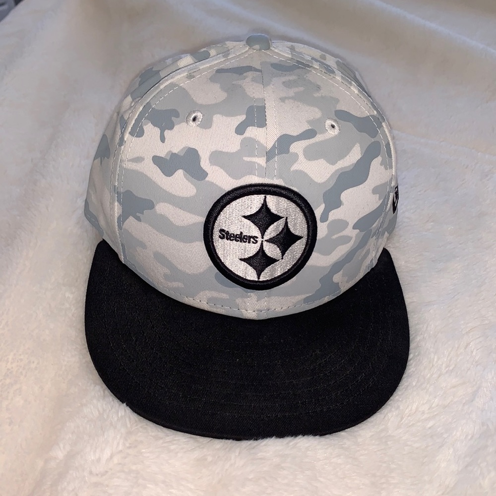 Pittsburgh Steelers black and grey camo hat